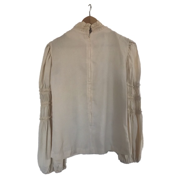 Vintage cream mock turtleneck blouse size small - Picture 2 of 7